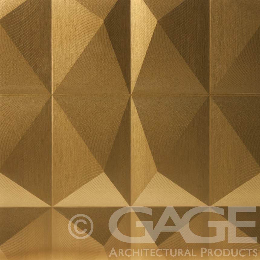 C1014 Origami decorative dimensional metal aluminum wall panel brass
