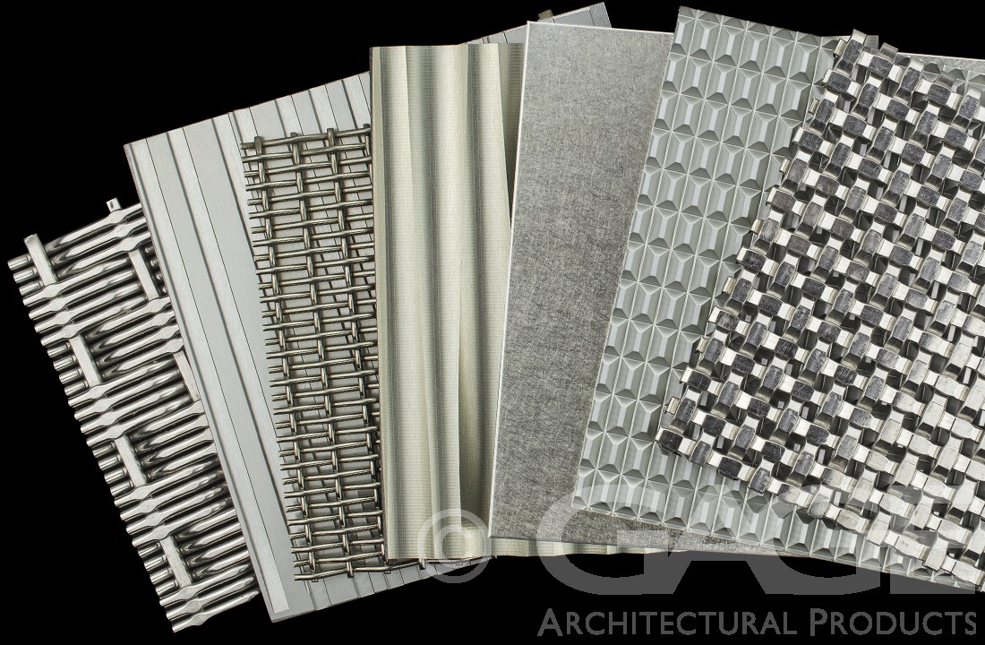 Silver-tone finish combinations of Stainless Steel, Nickel, and Clear PVD metal panel cladding